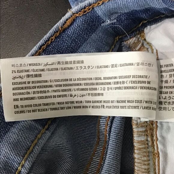 Abercrombie Kids Straight Two-Tone Blue Checkered Jeans 13/14 Long - Picture 10 of 11